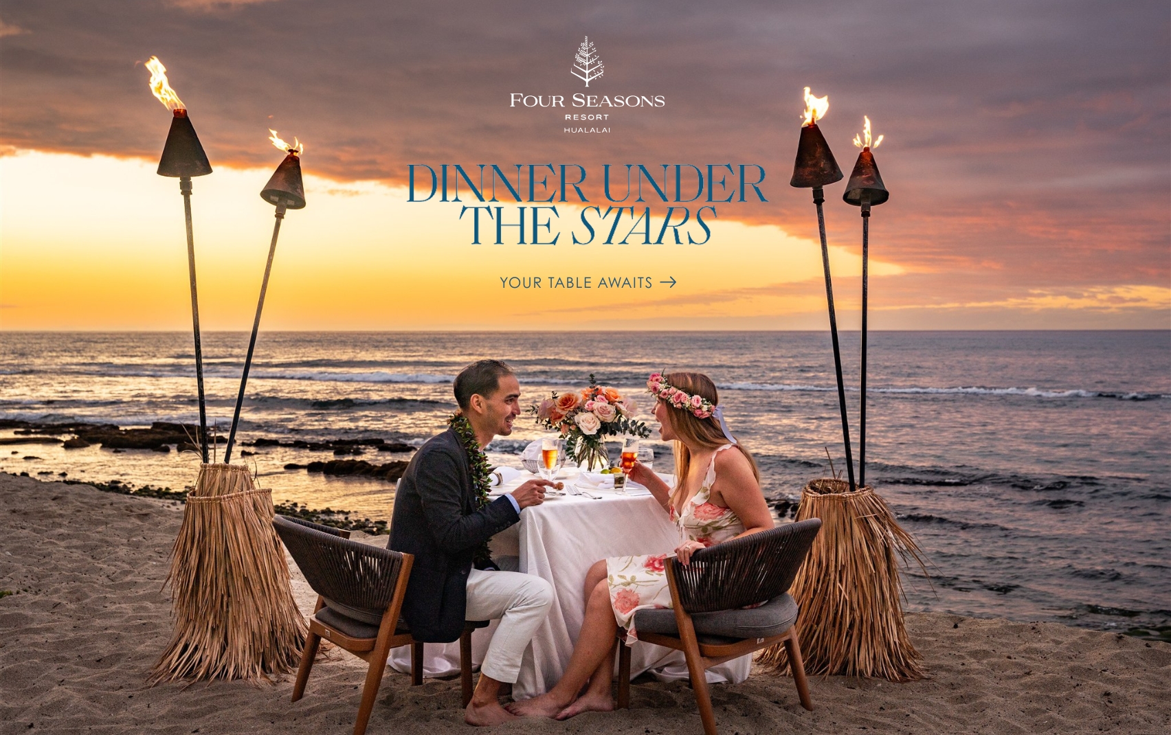 surprise proposal four seasons hualalai dinner under the stars big island hawaii