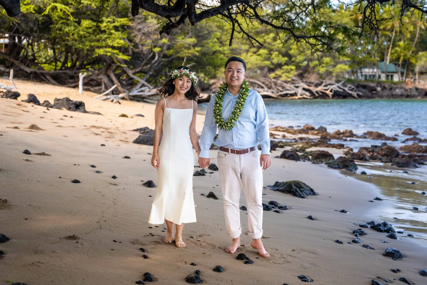Engagement Portraits on a White Sandy Beach