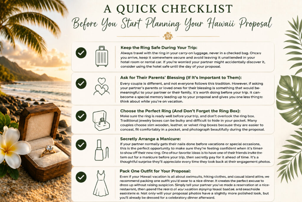 A Quick Checklist Before You Start Planning Your Hawaii Proposal