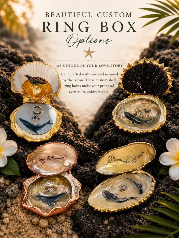 Custom Hawaii Shell Ringbox Designs for Proposal by Danielle Burnside