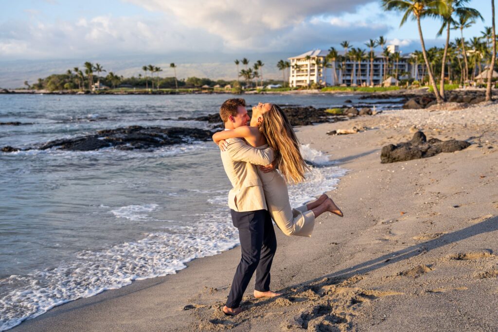 pauoa bay fairmont orchid hawaii surprise proposal big island engagement photos