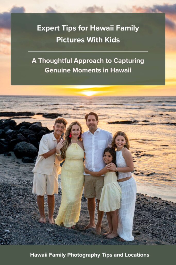 hawaii family photos with kids sunset beach portrait kona big island hawaii