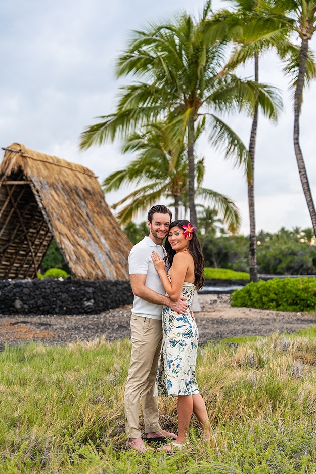big island engagement photos of a newly engaged couple