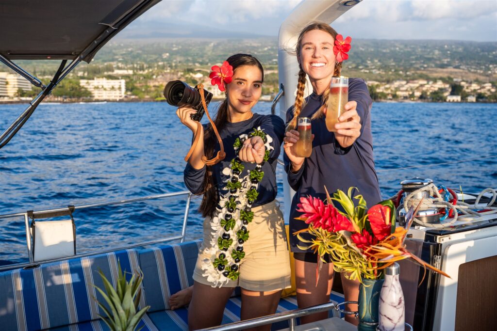 hawaii sailboat proposal team by big island engagement photographer